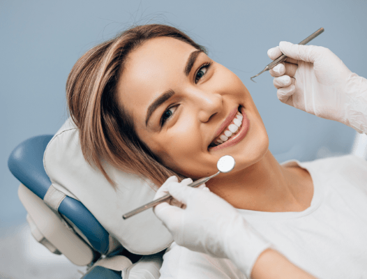 Woman receiving dental care