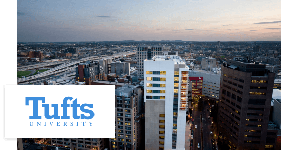 Outside view of Tufts University dental school