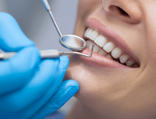 Patient receiving gum recontouring treatment