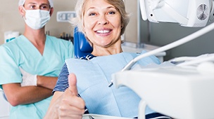 Woman seeing a dentist in DuPont