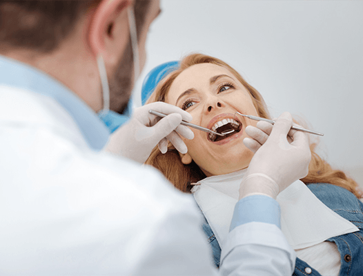 Woman receiving dental care