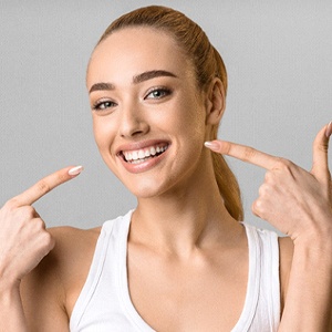 Woman with veneers in DuPont