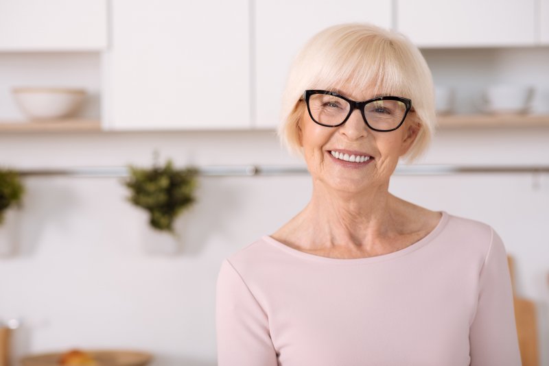 an older woman smiling