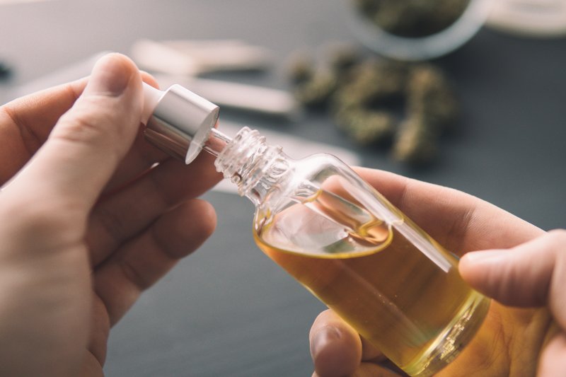 a small bottle of CBD oil